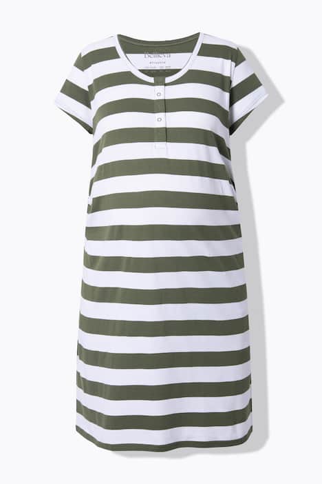 Jerseykleid, Raffung, Halbarm, Baumwolle