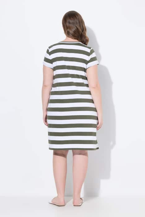 Jerseykleid, Raffung, Halbarm, Baumwolle