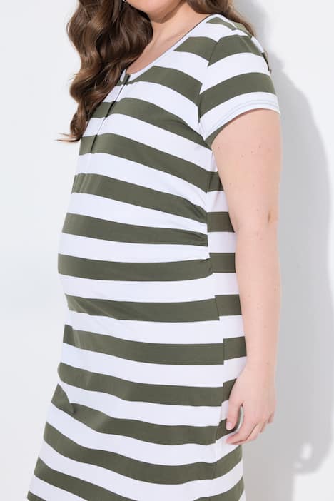 Jerseykleid, Raffung, Halbarm, Baumwolle