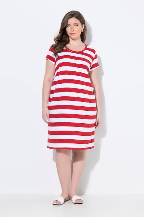 Jerseykleid, Raffung, Halbarm, Baumwolle