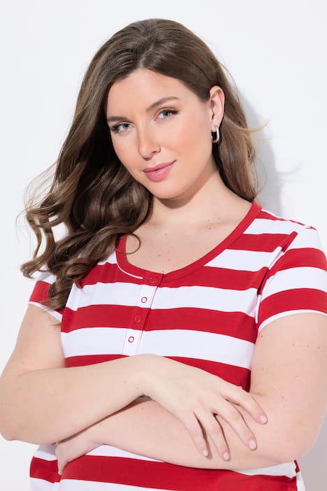 Jerseykleid, Raffung, Halbarm, Baumwolle