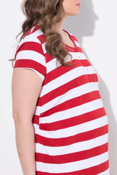 Jerseykleid, Raffung, Halbarm, Baumwolle