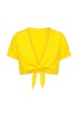 Bolero, crinkled viscose, tie-up, short sleeve