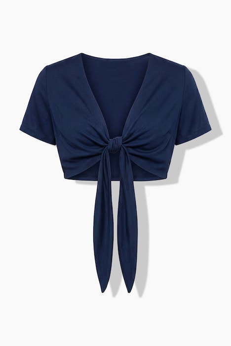 Boléro en viscose froisser, à nouer, manches courtes