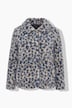 Plush Leopard Print Collared Teddy Jacket