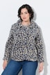 Plush Leopard Print Collared Teddy Jacket