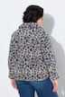 Plush Leopard Print Collared Teddy Jacket