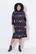 Punto-Kleid, A-Linie, Stehkragen, 3/4-Arm