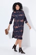 Punto-Kleid, A-Linie, Stehkragen, 3/4-Arm