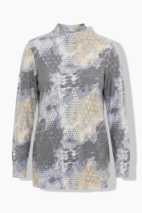 Pullover, Mikro-Pailletten, Stehkragen, Langarm