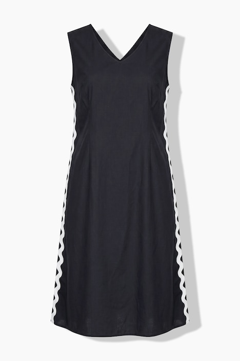 Maxikleid, A-Linie, seitliches Wellenband, Seitenschlitze