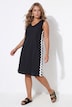 Maxikleid, A-Linie, seitliches Wellenband, Seitenschlitze