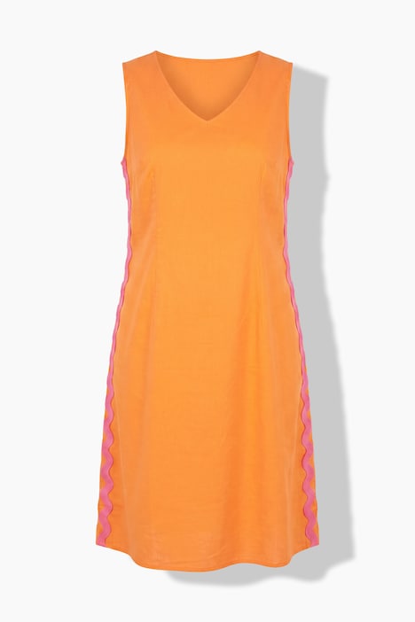 Maxikleid, A-Linie, seitliches Wellenband, Seitenschlitze