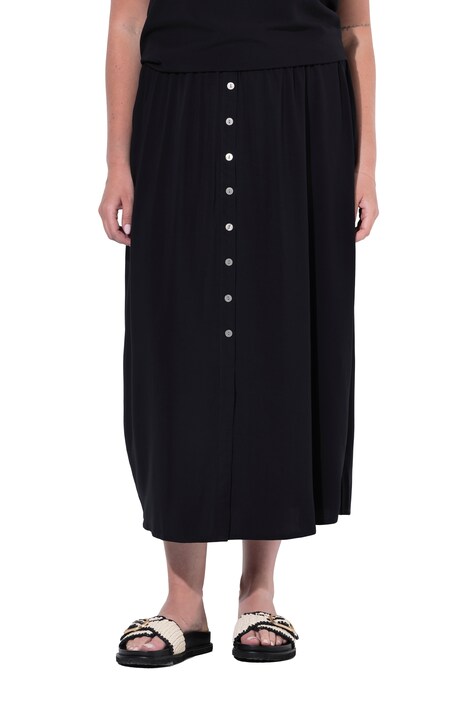 Maxi skirt, decorative button placket and slit