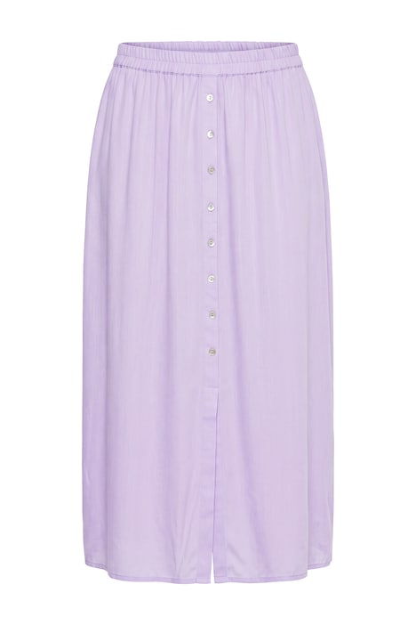 Maxi skirt, decorative button placket and slit