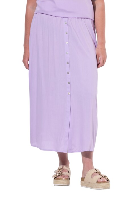 Maxi skirt, decorative button placket and slit