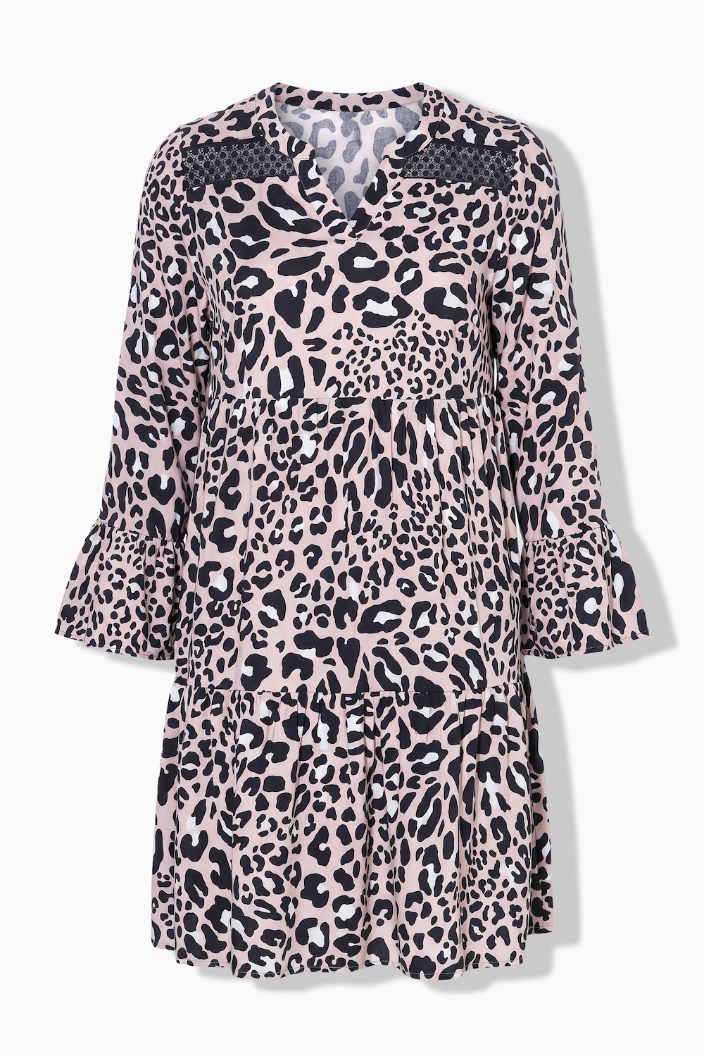 Empire-Kleid, Leo, Lochstickerei-Einsätze, Volants