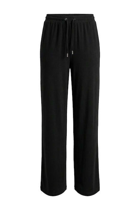Jersey trousers, wide fit, side slits