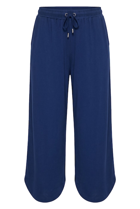 Jersey trousers, wide fit, side slits