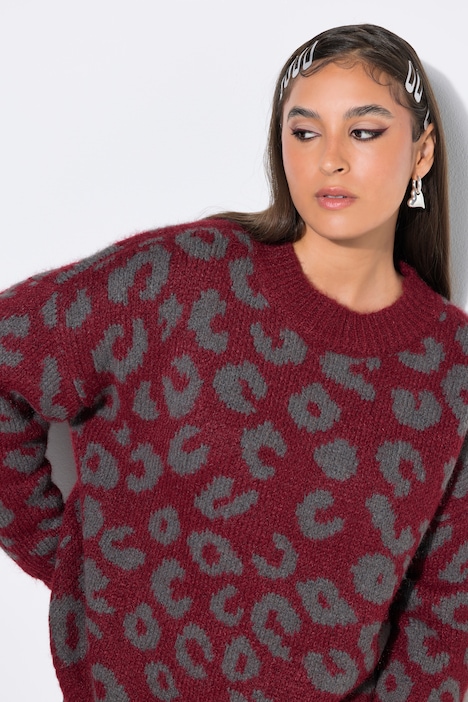 Pullover, Oversize Shape, Jacquard-Leo
