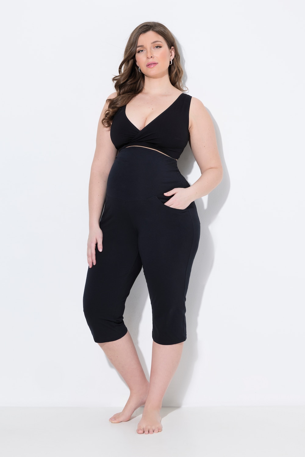 Mama-Caprihose, Umstandshose, Umklappbund