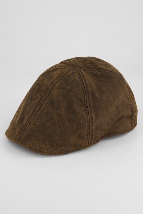 Platte pet, leren look, maat M - L