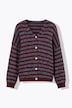 Strickjacke, oversized, Ringel, Langarm