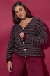 Strickjacke, oversized, Ringel, Langarm