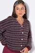 Strickjacke, oversized, Ringel, Langarm