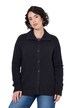 Strickjacke, Rippstrick, Hemdkragen, Langarm