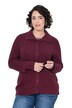 Strickjacke, Rippstrick, Hemdkragen, Langarm