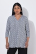 Slinky-Shirt, grafischer Druck, V-Ausschnitt, 3/4-Arm