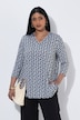 Slinky-Shirt, grafischer Druck, V-Ausschnitt, 3/4-Arm