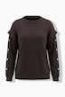 Pullover, Oversize Shape, Langarm mit Heart-Knöpfen