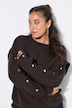 Pullover, Oversize Shape, Langarm mit Heart-Knöpfen