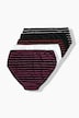 Midislips, 5er-Pack, Ringel/einfarbig