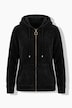 Strickjacke, Chenille, Kapuze, Langarm
