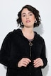Strickjacke, Chenille, Kapuze, Langarm