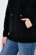 Strickjacke, Chenille, Kapuze, Langarm