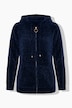 Strickjacke, Chenille, Kapuze, Langarm