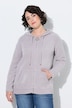 Strickjacke, Chenille, Kapuze, Langarm