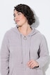 Strickjacke, Chenille, Kapuze, Langarm