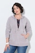Strickjacke, Chenille, Kapuze, Langarm