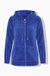 Cardigan maille chenille, capuche et manches longues