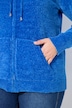 Strickjacke, Chenille, Kapuze, Langarm