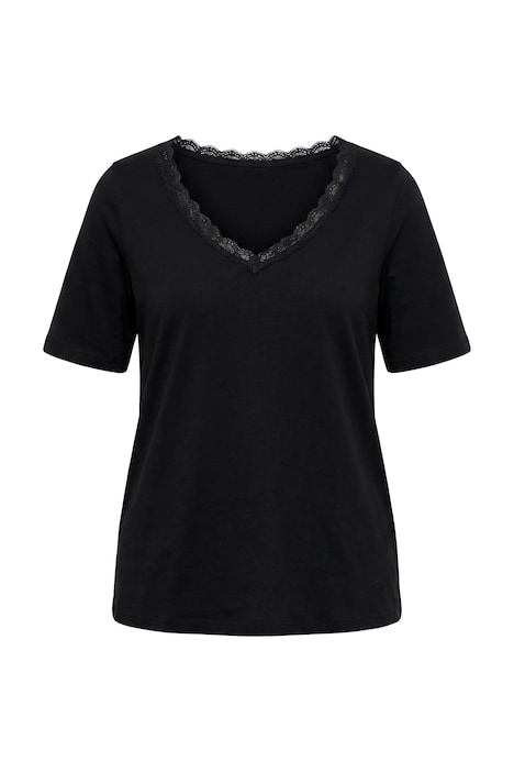 T-Shirt, Spitze, Classic, V-Ausschnitt, Halbarm