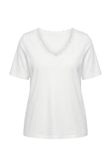 T-Shirt, Spitze, Classic, V-Ausschnitt, Halbarm