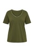 T-Shirt, Spitze, Classic, V-Ausschnitt, Halbarm