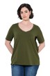 T-Shirt, Spitze, Classic, V-Ausschnitt, Halbarm