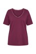 T-Shirt, Spitze, Classic, V-Ausschnitt, Halbarm